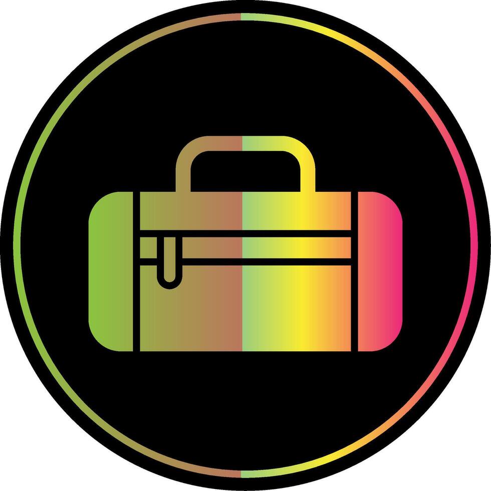 Duffle Bag Glyph Due Color Icon Design vector