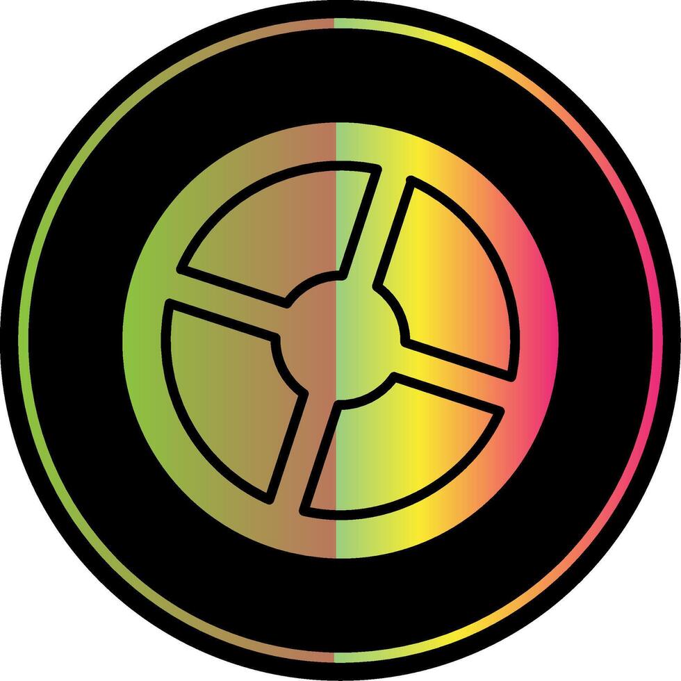 Steering Glyph Due Color Icon Design vector