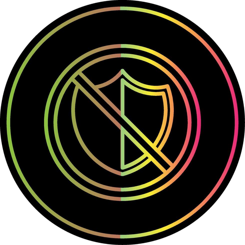 No Security Line Gradient Due Color Icon Design vector