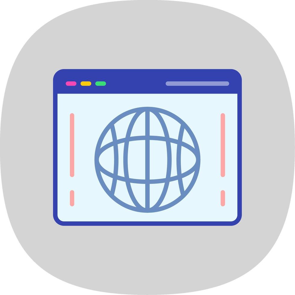 Web Portal Flat Curve Icon Design vector