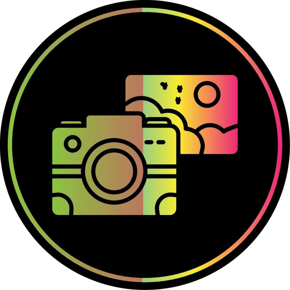 Photo Glyph Due Color Icon Design vector