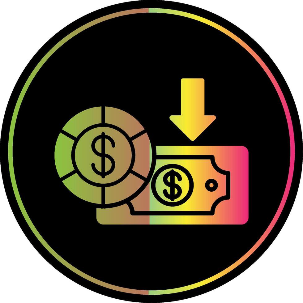 Dollar Glyph Due Color Icon Design vector