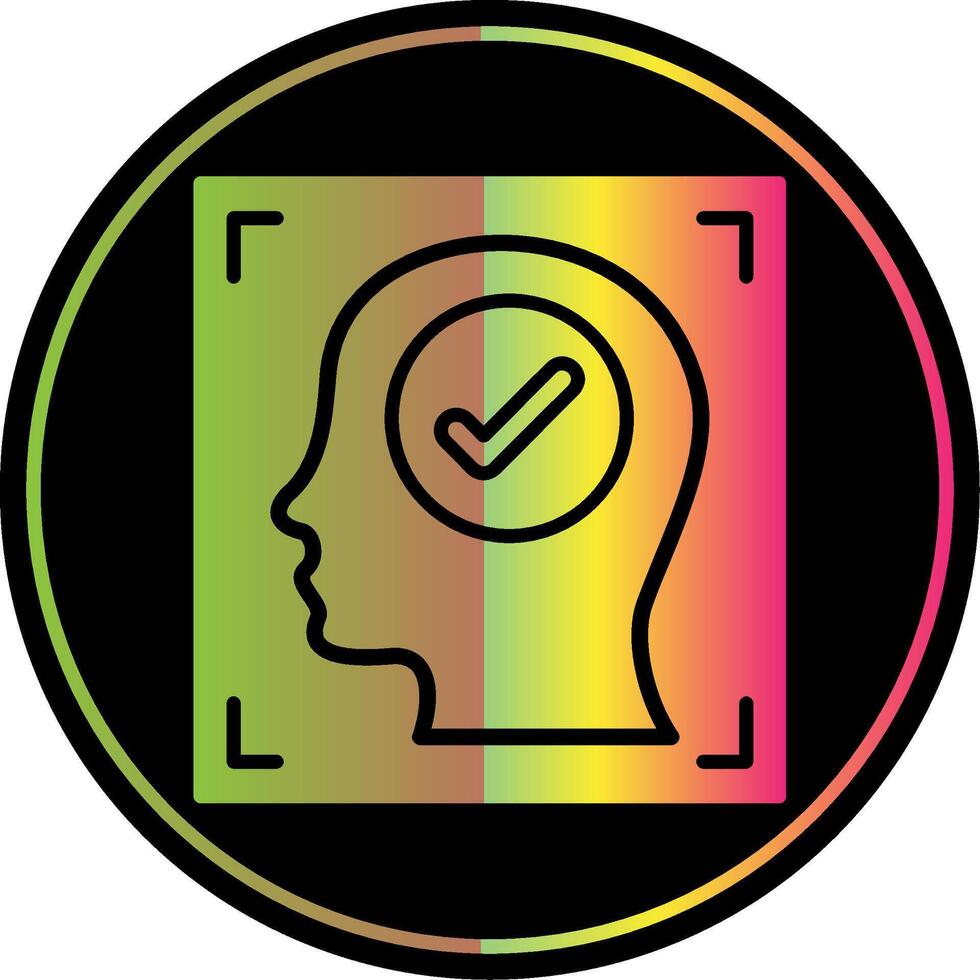Face Recognition Glyph Due Color Icon Design vector