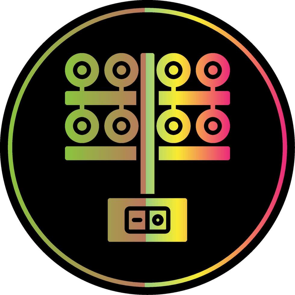 Lighting Glyph Due Color Icon Design vector