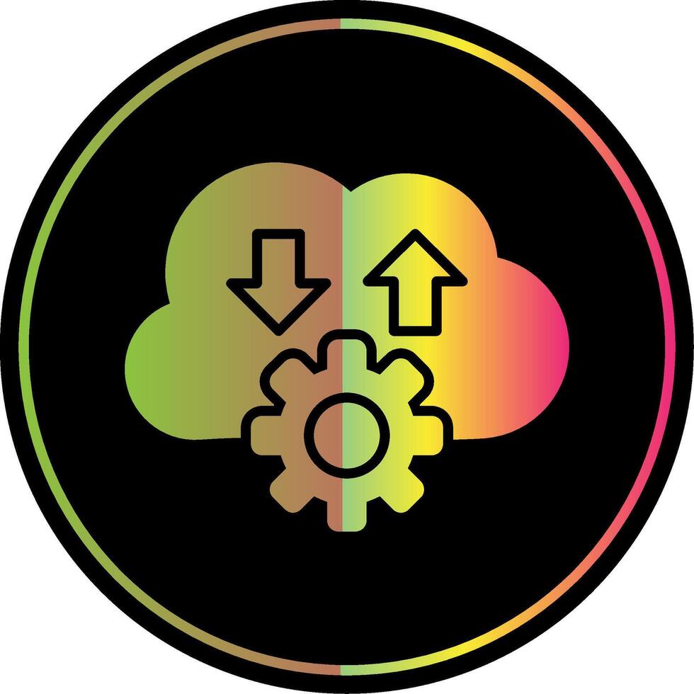 Cloud Glyph Due Color Icon Design vector