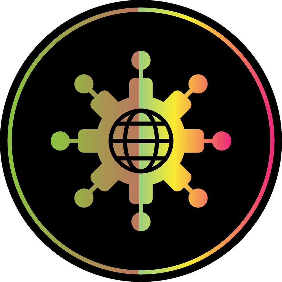 Network Glyph Due Color Icon Design vector