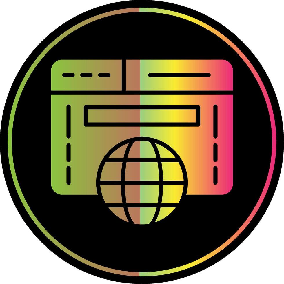Website Glyph Due Color Icon Design vector