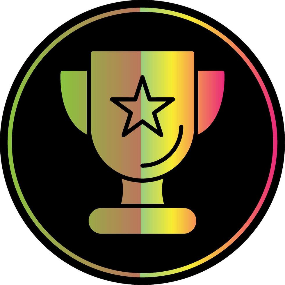 Trophy Glyph Due Color Icon Design vector