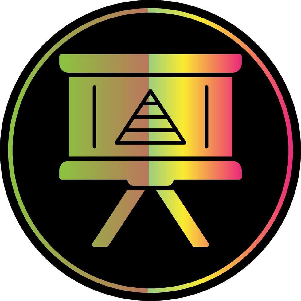 Pyramid Chart Glyph Due Color Icon Design vector