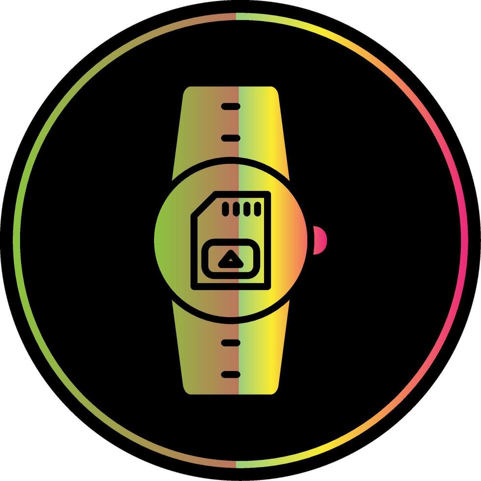 Sim Card Glyph Due Color Icon Design vector