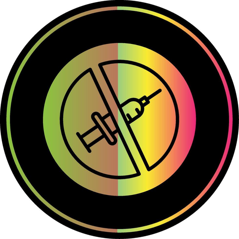 No Needle Glyph Due Color Icon Design vector