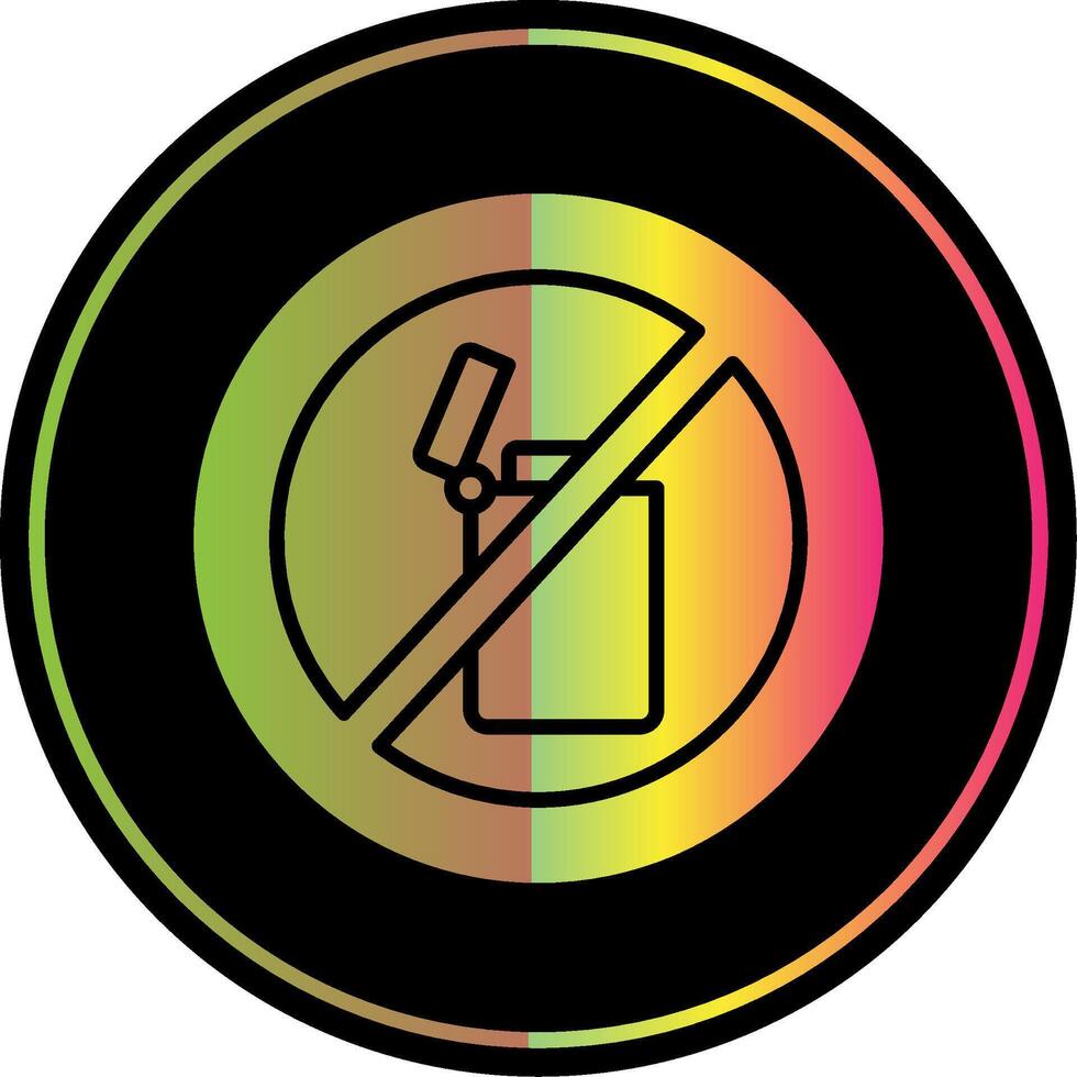 No Lighter Glyph Due Color Icon Design vector