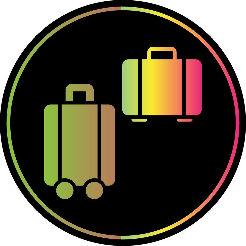 Suitcases Glyph Due Color Icon Design vector