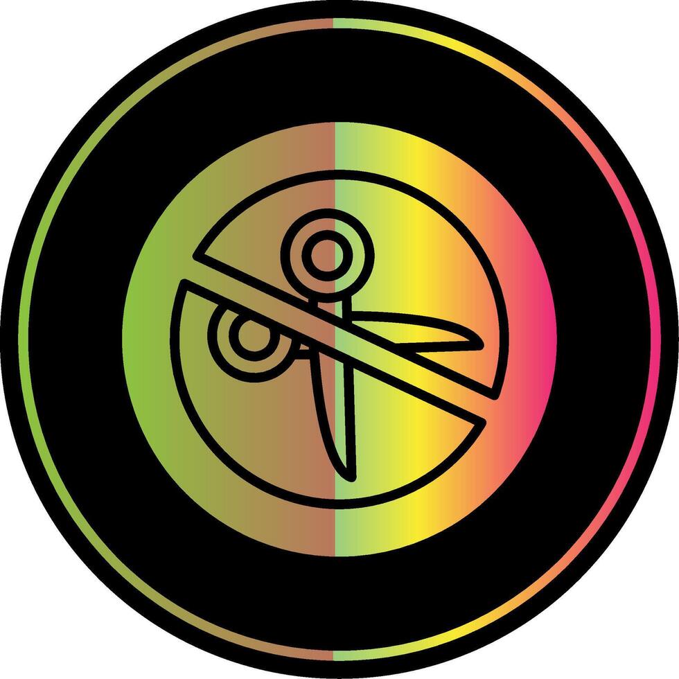 No Scissors Glyph Due Color Icon Design vector