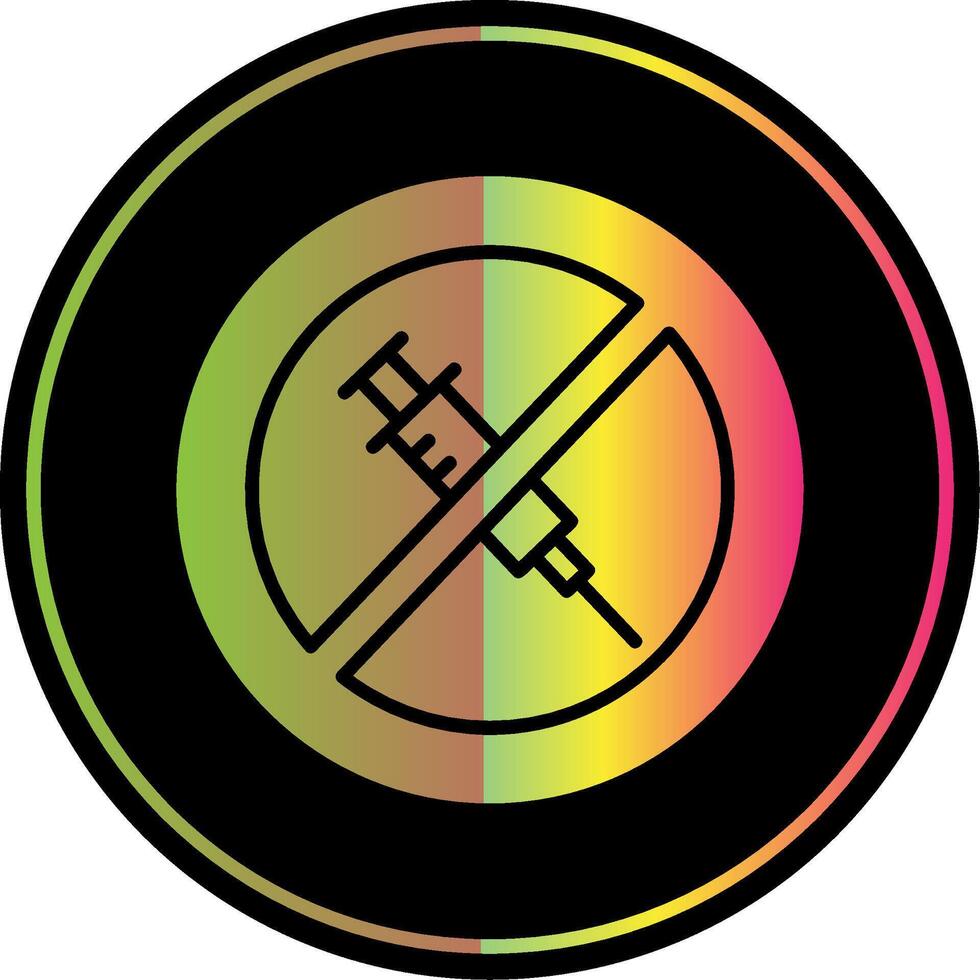 No Needle Glyph Due Color Icon Design vector
