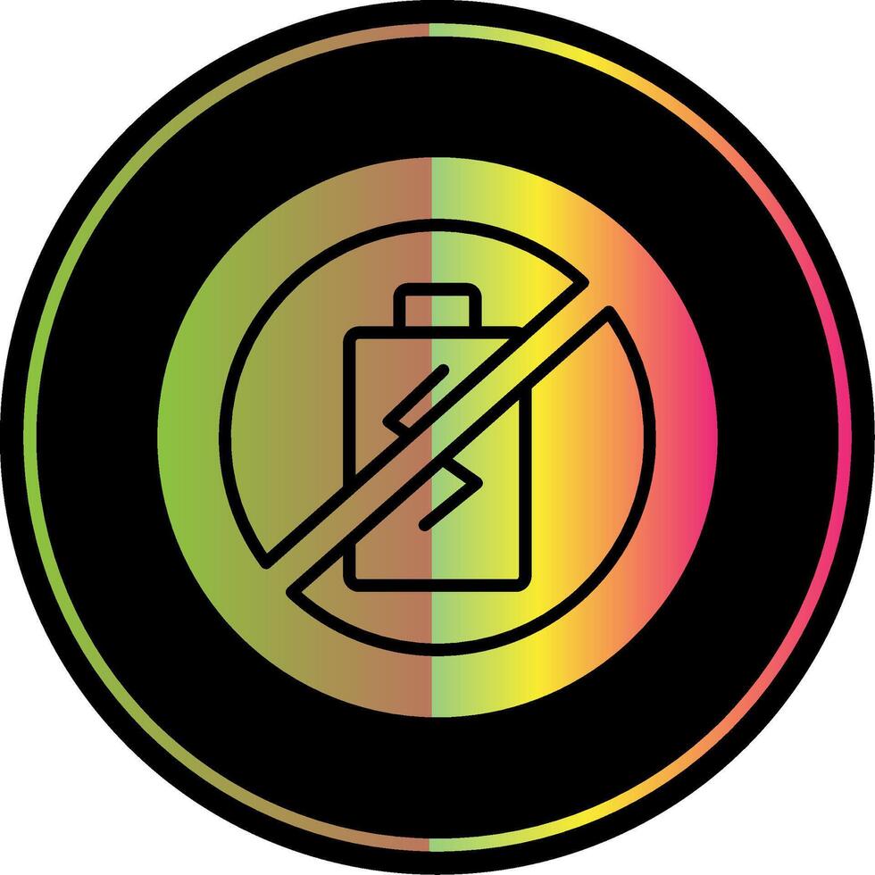 No Battery Glyph Due Color Icon Design vector