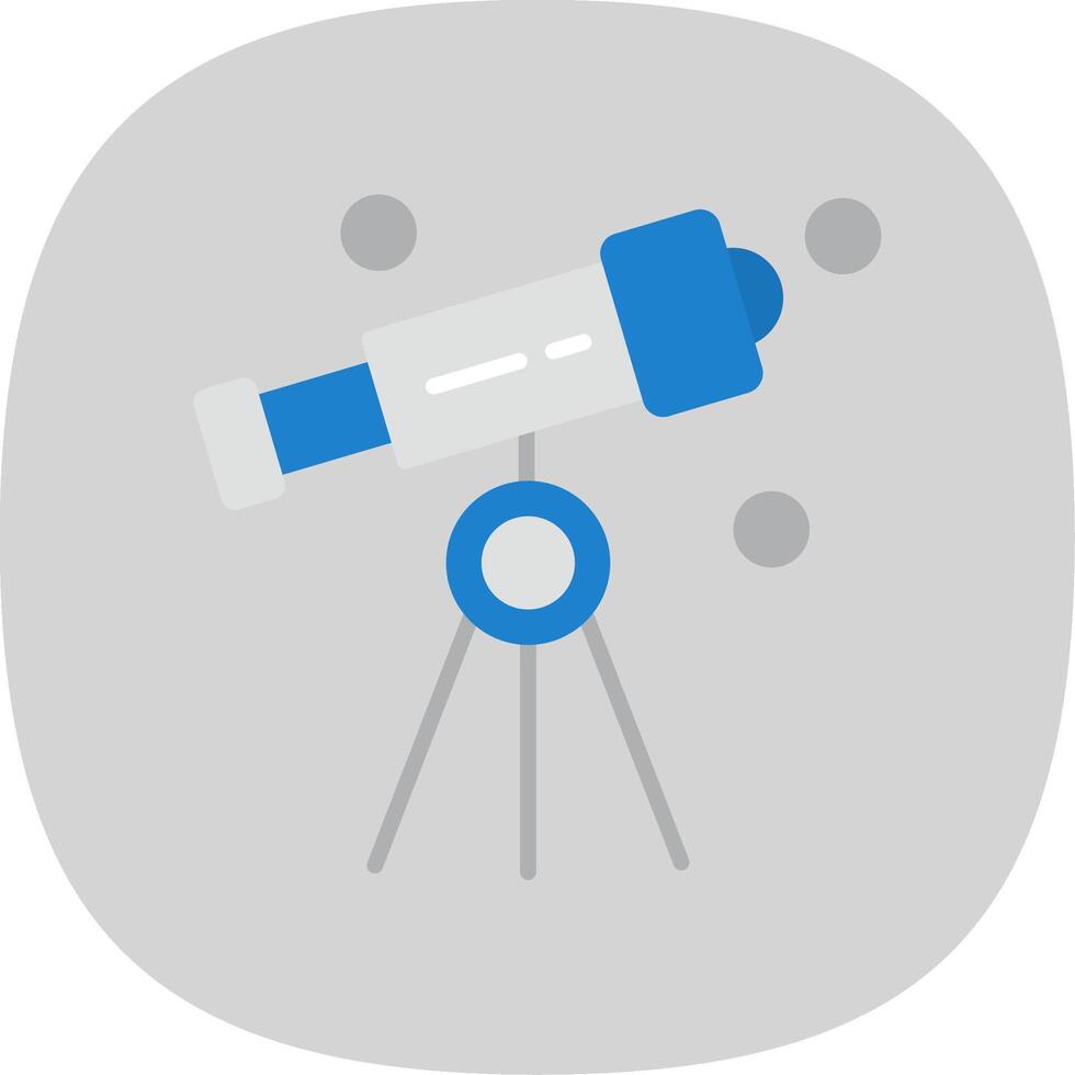Telescope Flat Curve Icon Design vector