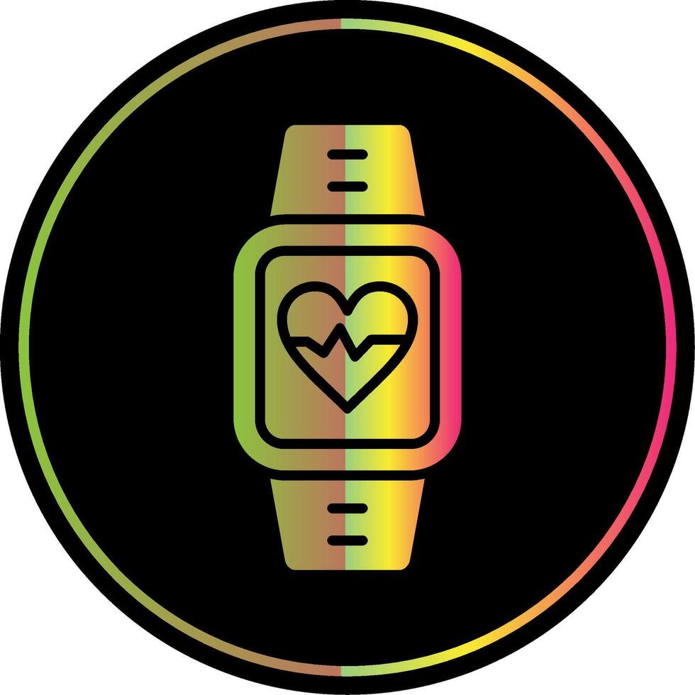 Heart Rate Monitor Glyph Due Color Icon Design vector