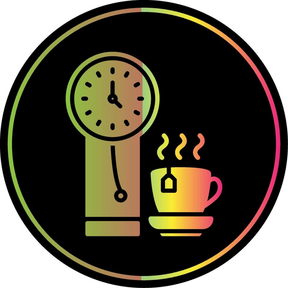 Clock Glyph Due Color Icon Design vector
