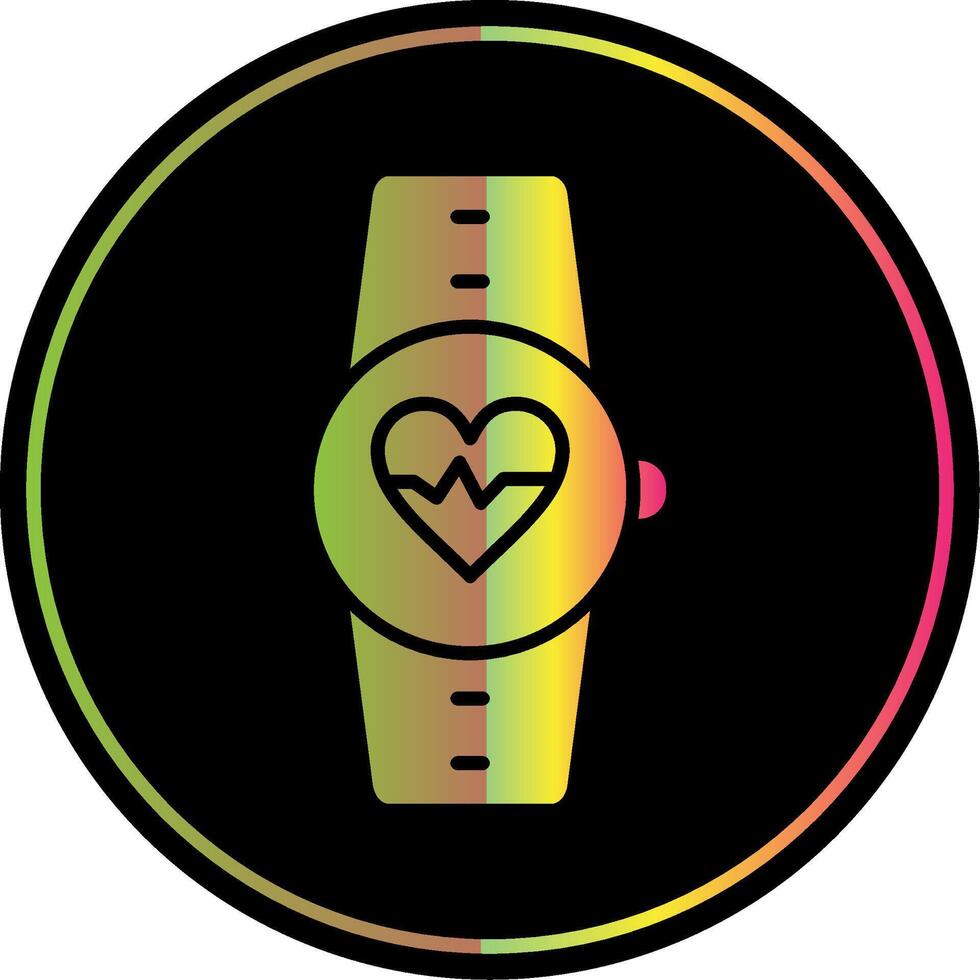 Heart Rate Monitor Glyph Due Color Icon Design vector