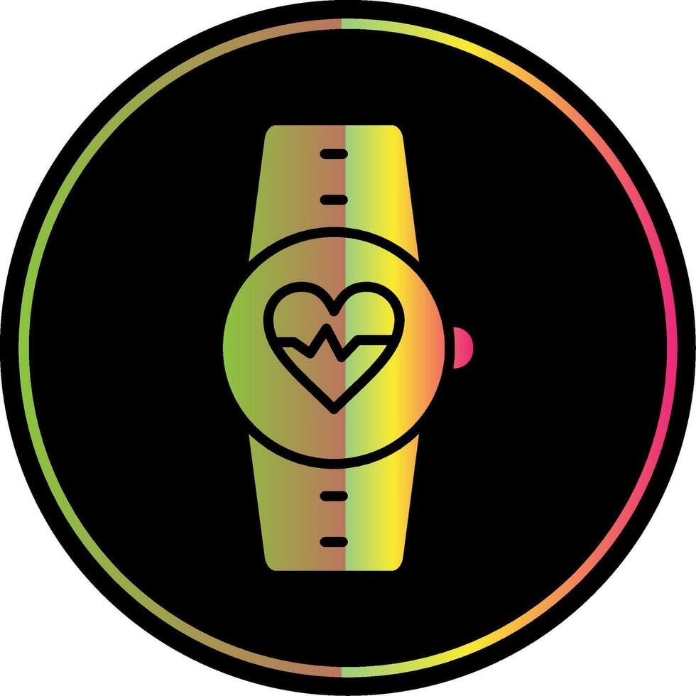 Heart Rate Monitor Glyph Due Color Icon Design vector