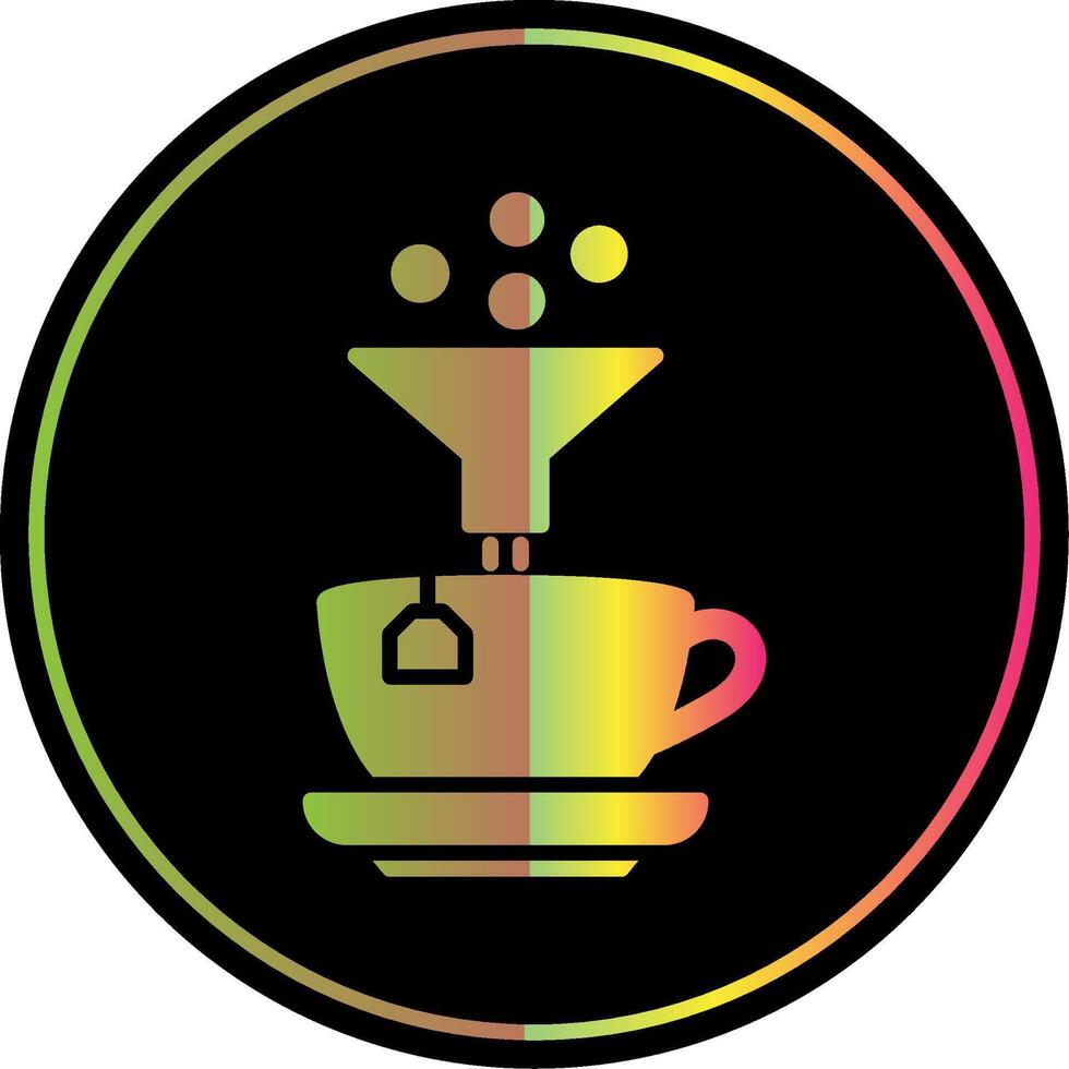 Coffee Filter Glyph Due Color Icon Design vector