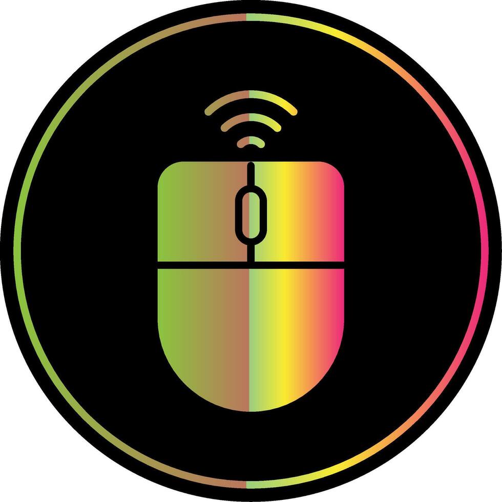 Wireless Mouse Glyph Due Color Icon Design vector