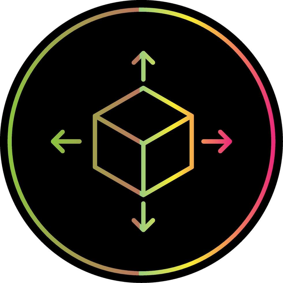 Cube Line Gradient Due Color Icon Design vector