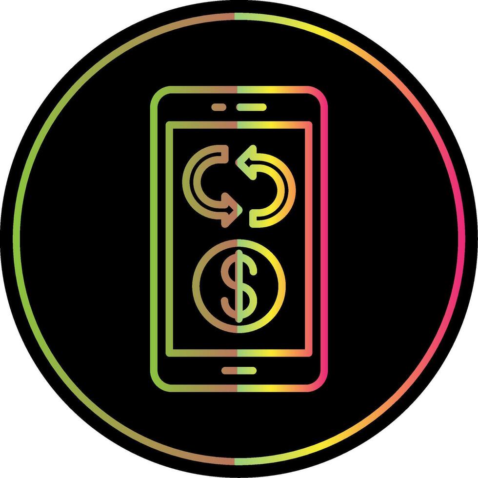 Refund Line Gradient Due Color Icon Design vector