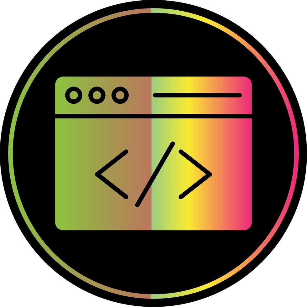 Coding Glyph Due Color Icon Design vector