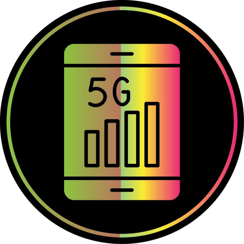 5g Glyph Due Color Icon Design vector