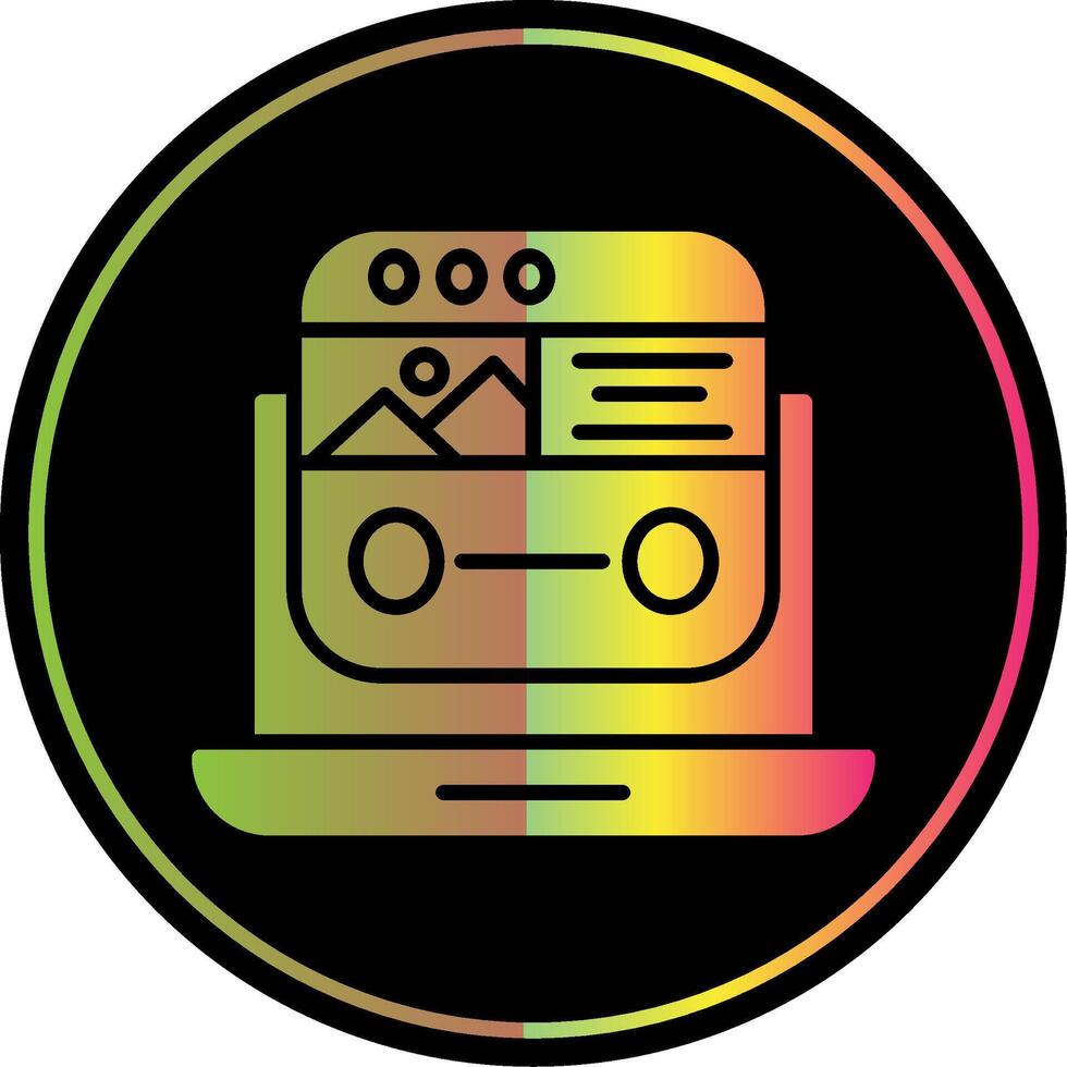 Landing Page Glyph Due Color Icon Design vector