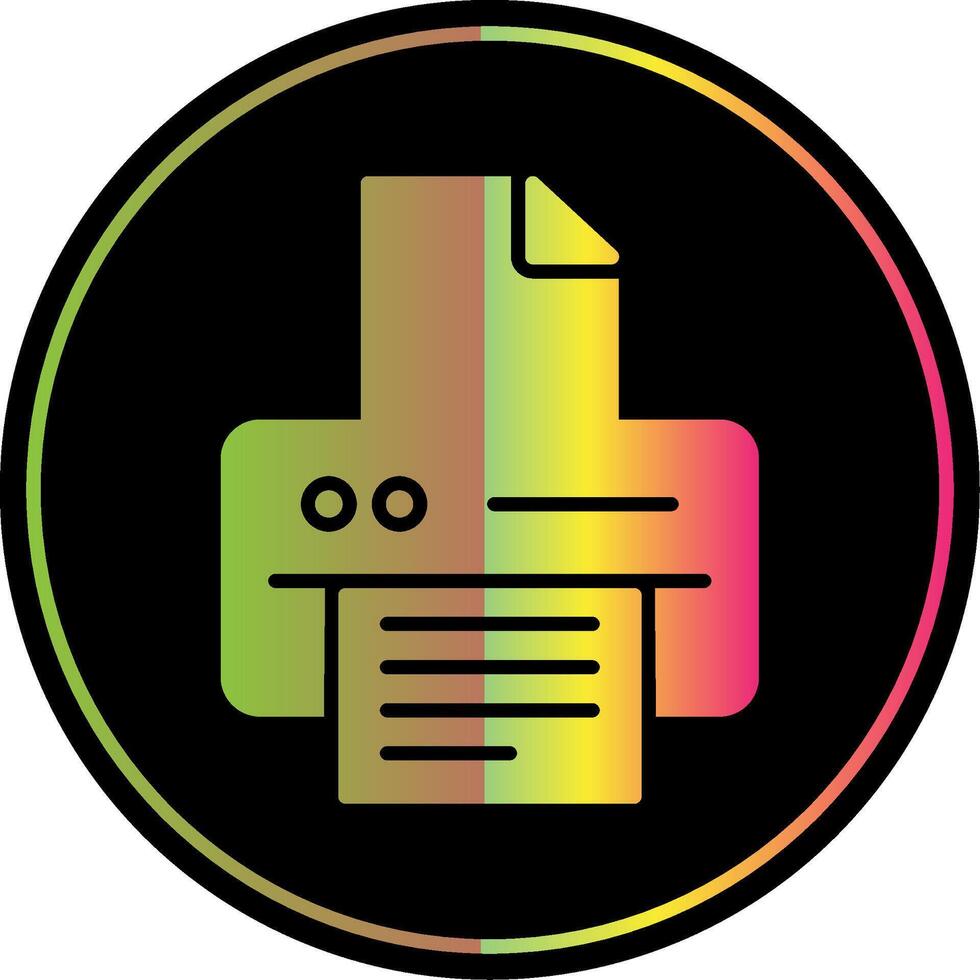 Printer Glyph Due Color Icon Design vector