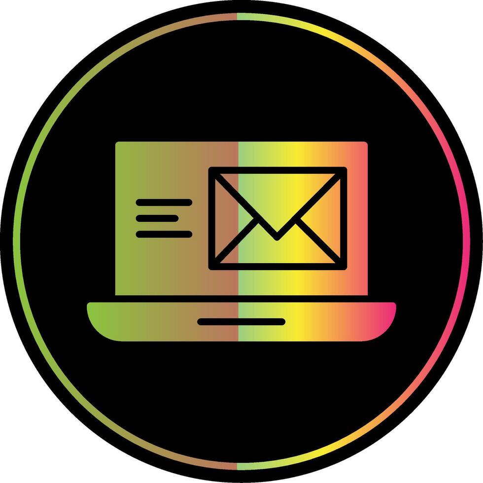 Email Glyph Due Color Icon Design vector