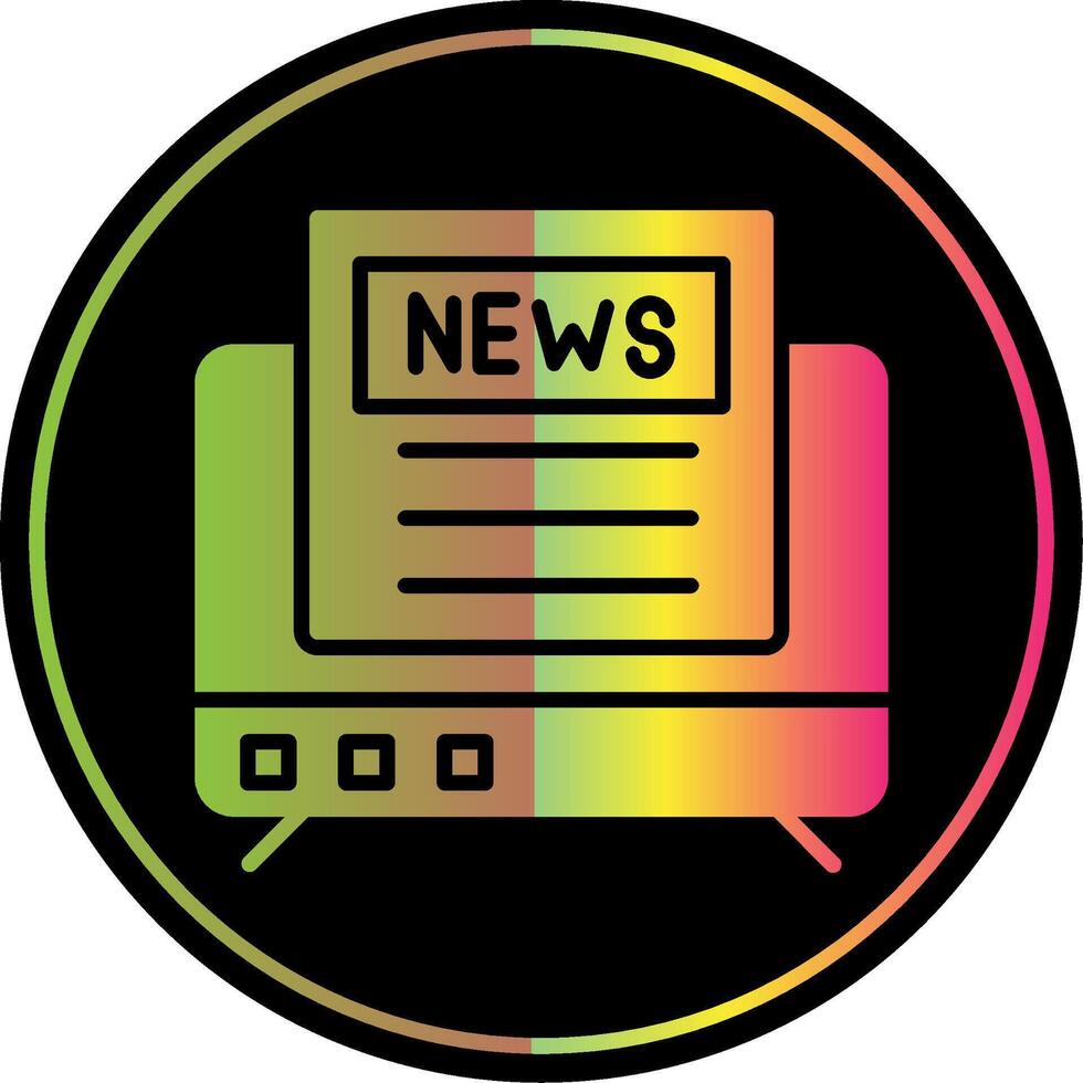 News Glyph Due Color Icon Design vector