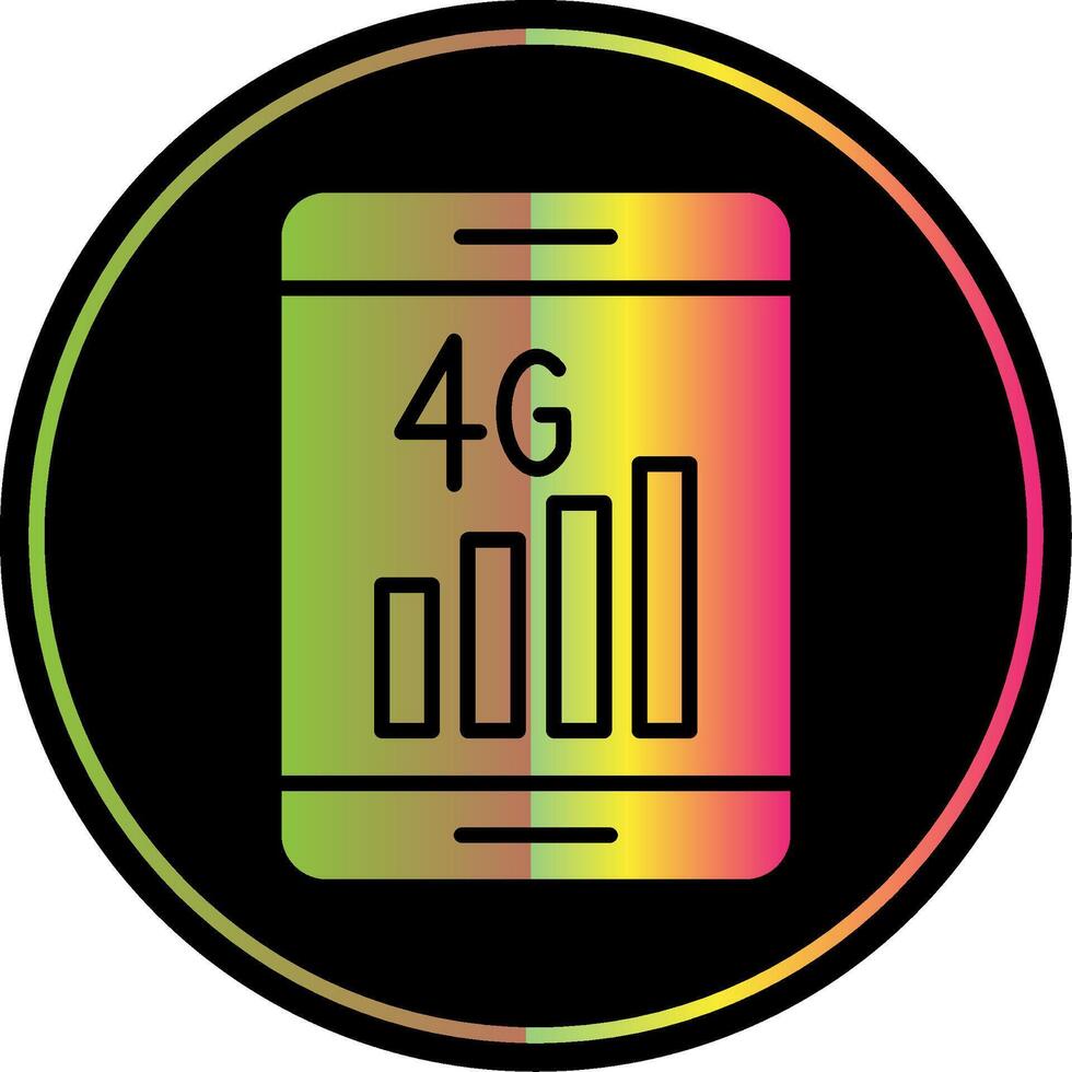 4g Glyph Due Color Icon Design vector