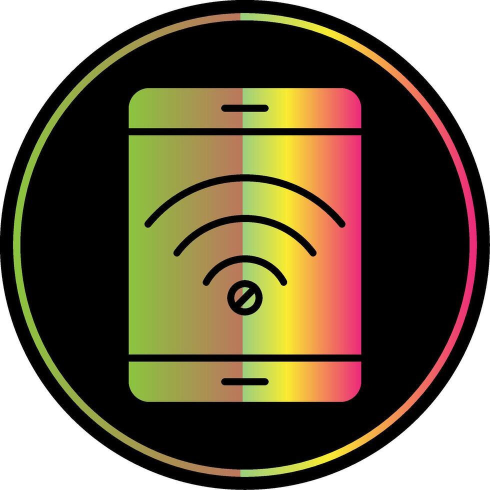 No Wifi Glyph Due Color Icon Design vector