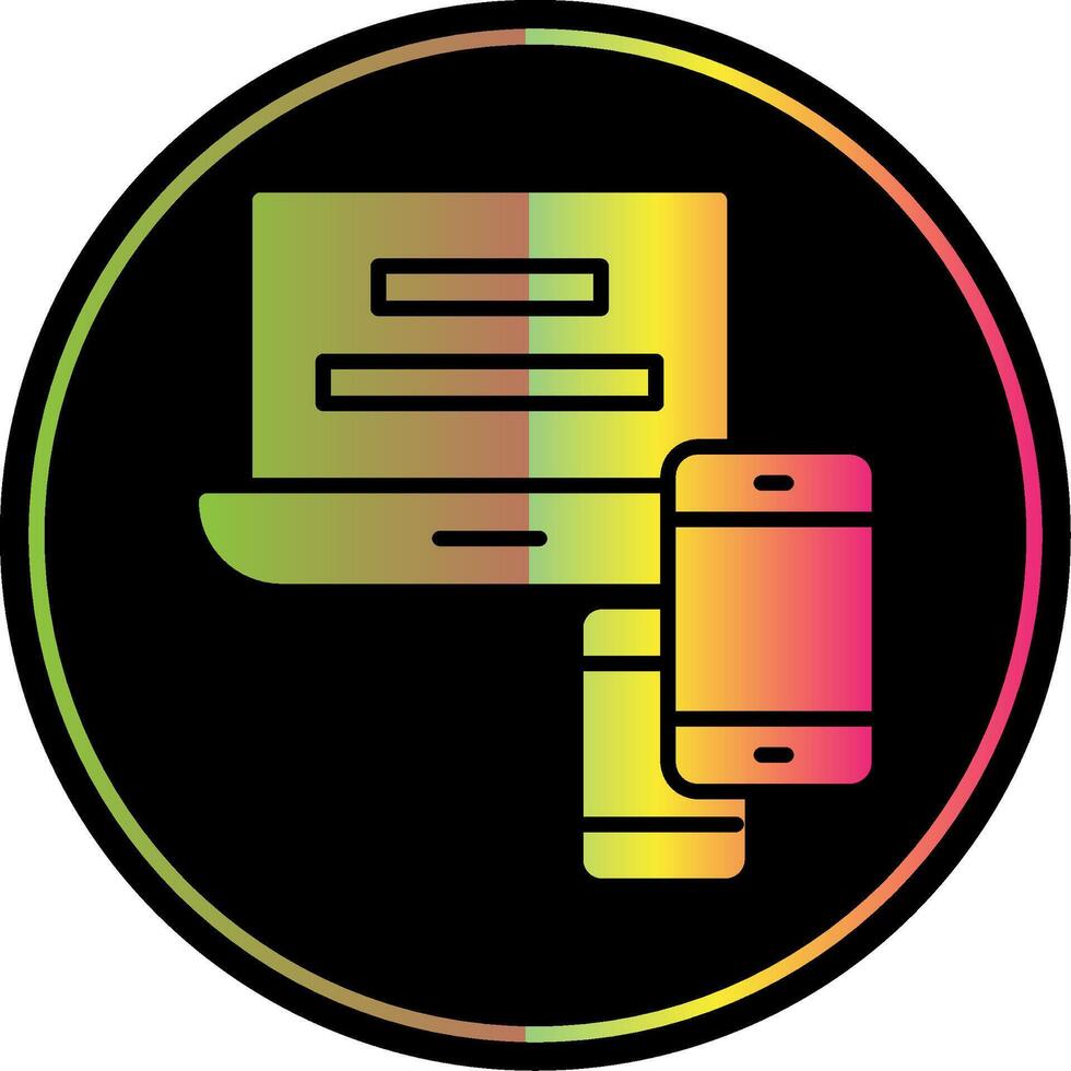 Responsive Website Glyph Due Color Icon Design vector