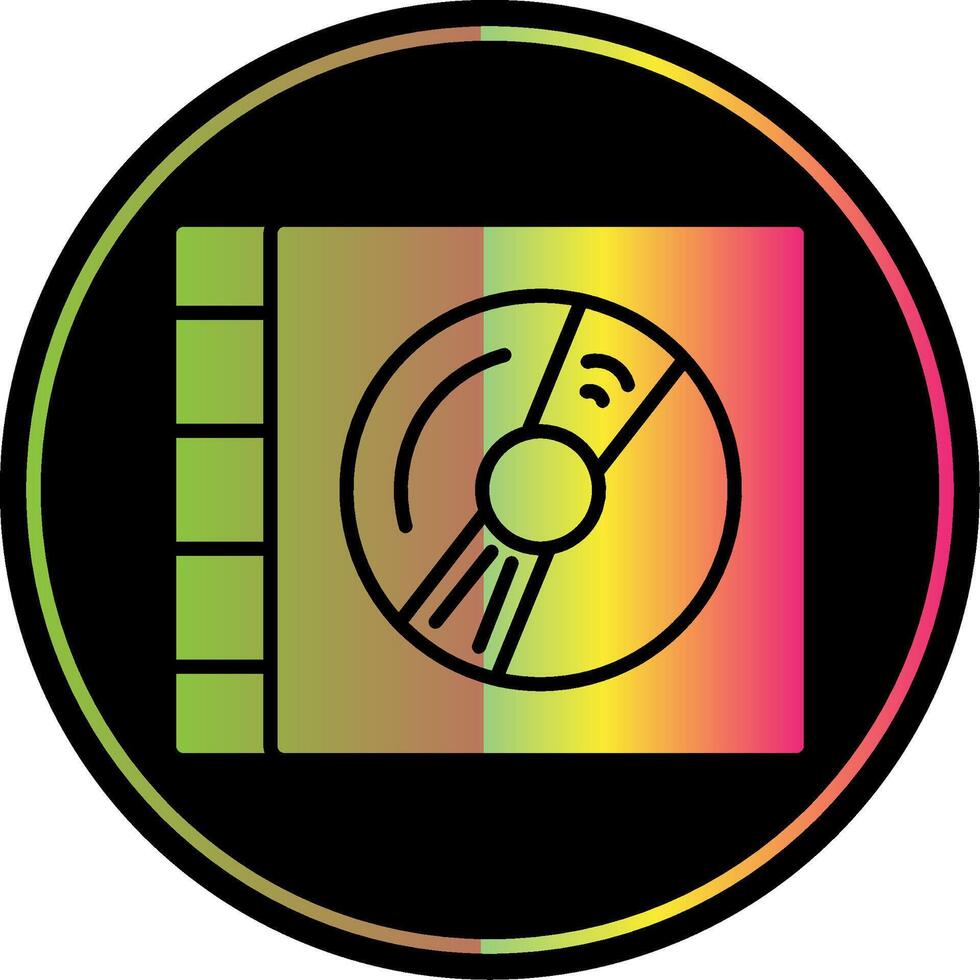 Compact Disc Glyph Due Color Icon Design vector
