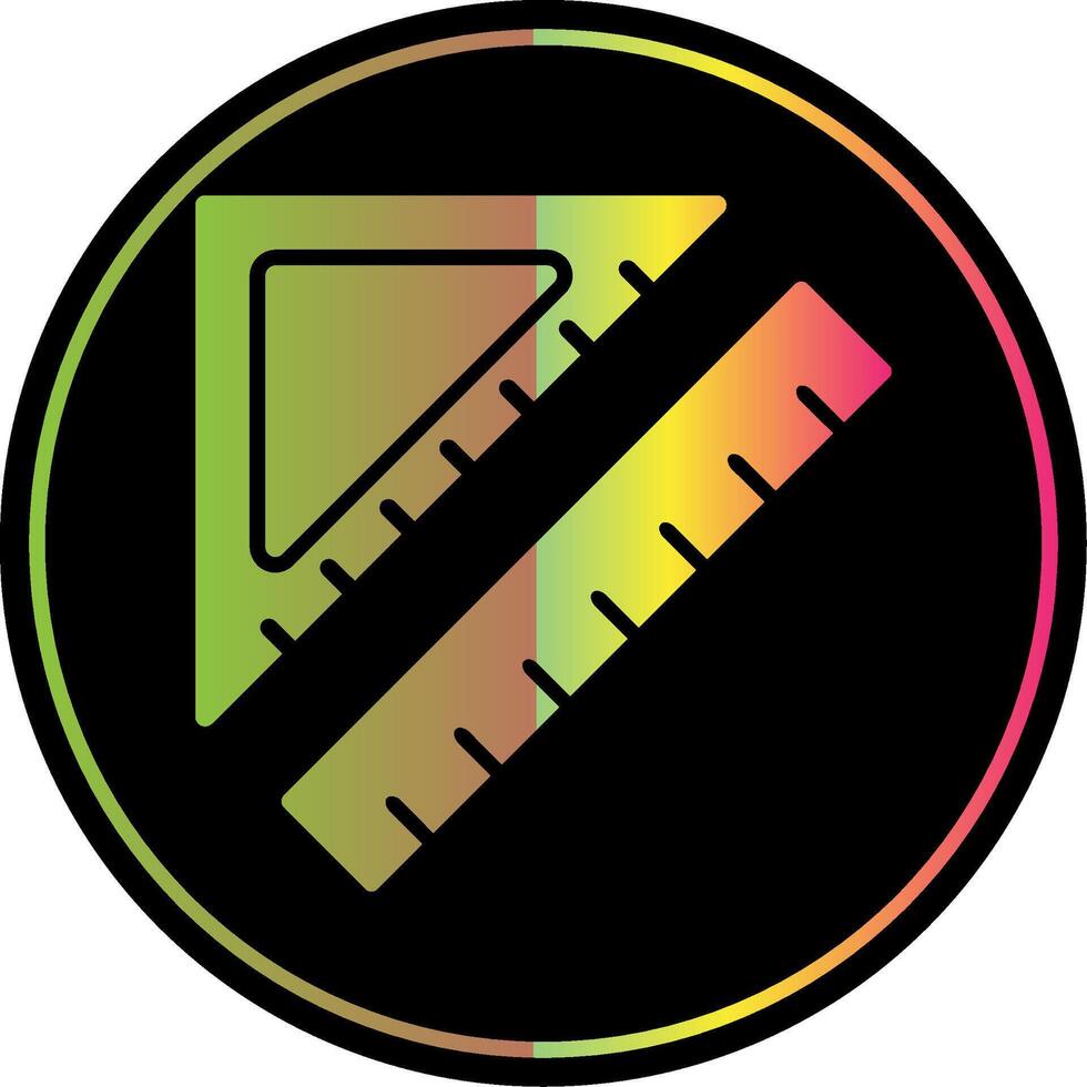 Ruler Glyph Due Color Icon Design vector