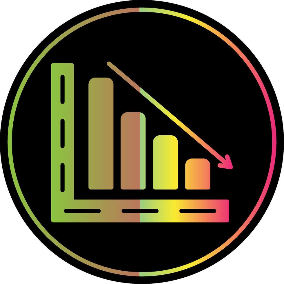 Bar Chart Glyph Due Color Icon Design vector