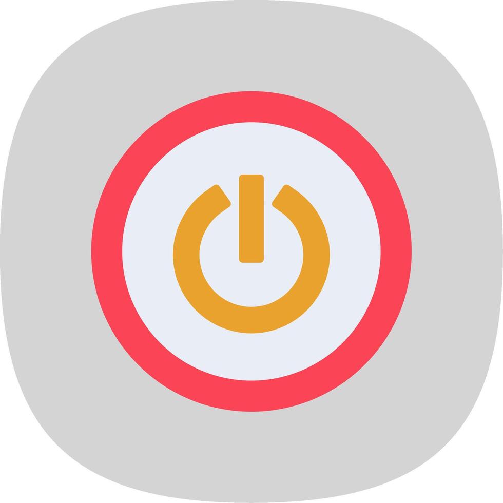 Power Button Flat Curve Icon Design vector