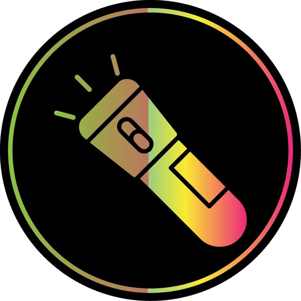 Torch Glyph Due Color Icon Design vector