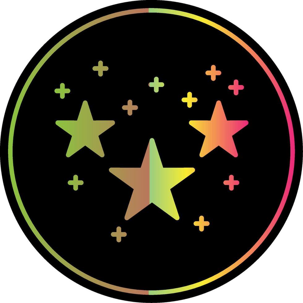 estrellas glifo debido color icono diseño vector