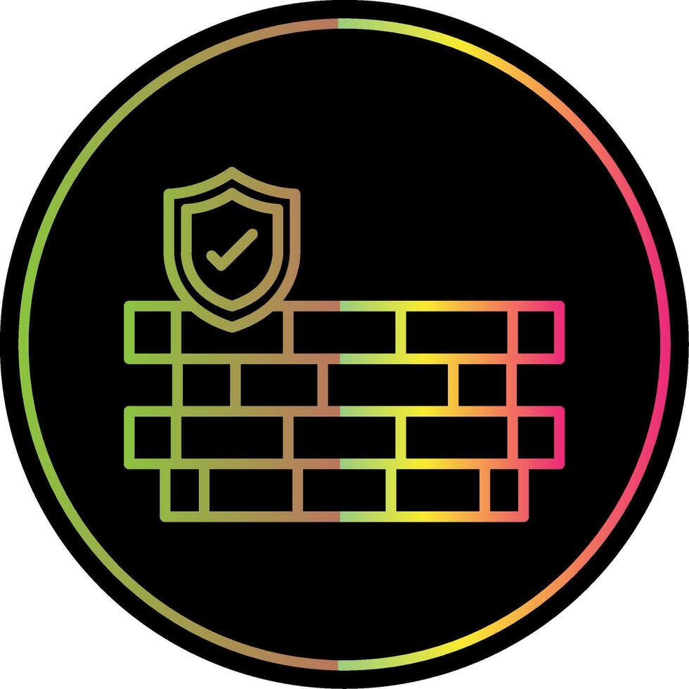 Wall Security Line Gradient Due Color Icon Design vector