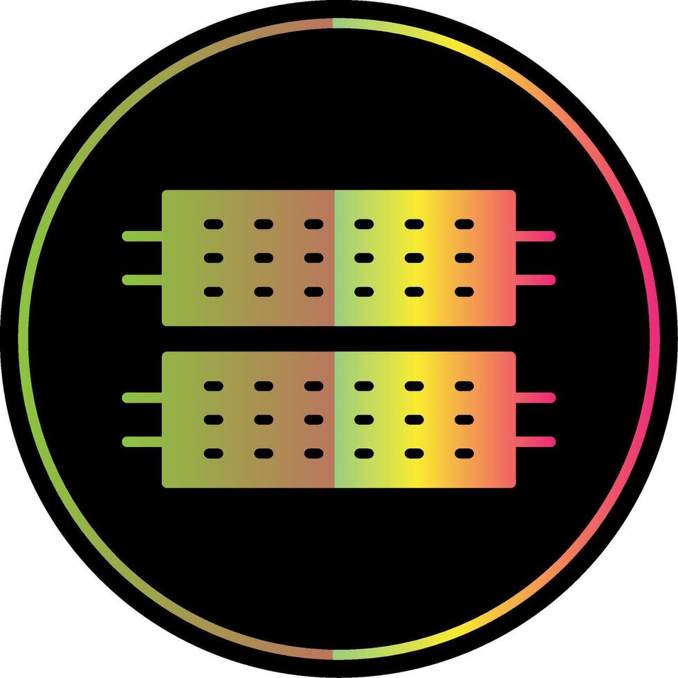 Led Glyph Due Color Icon Design vector