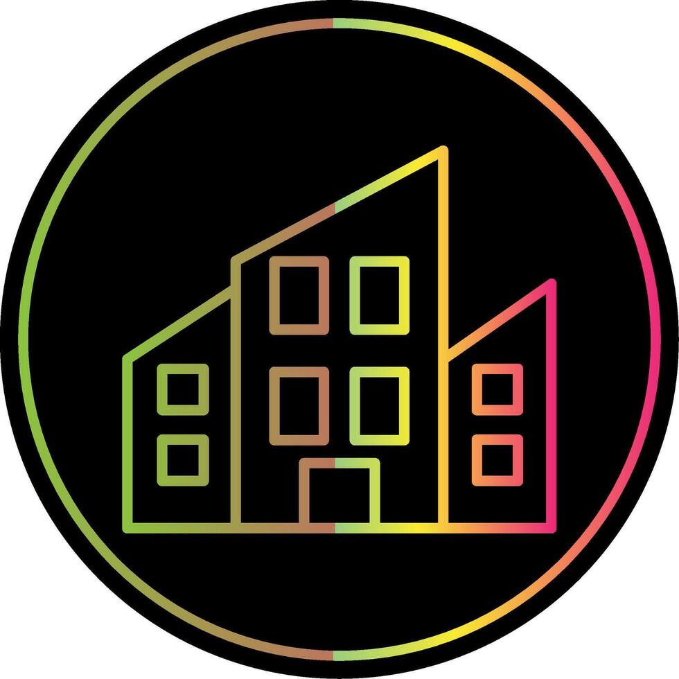 Apartments Line Gradient Due Color Icon Design vector