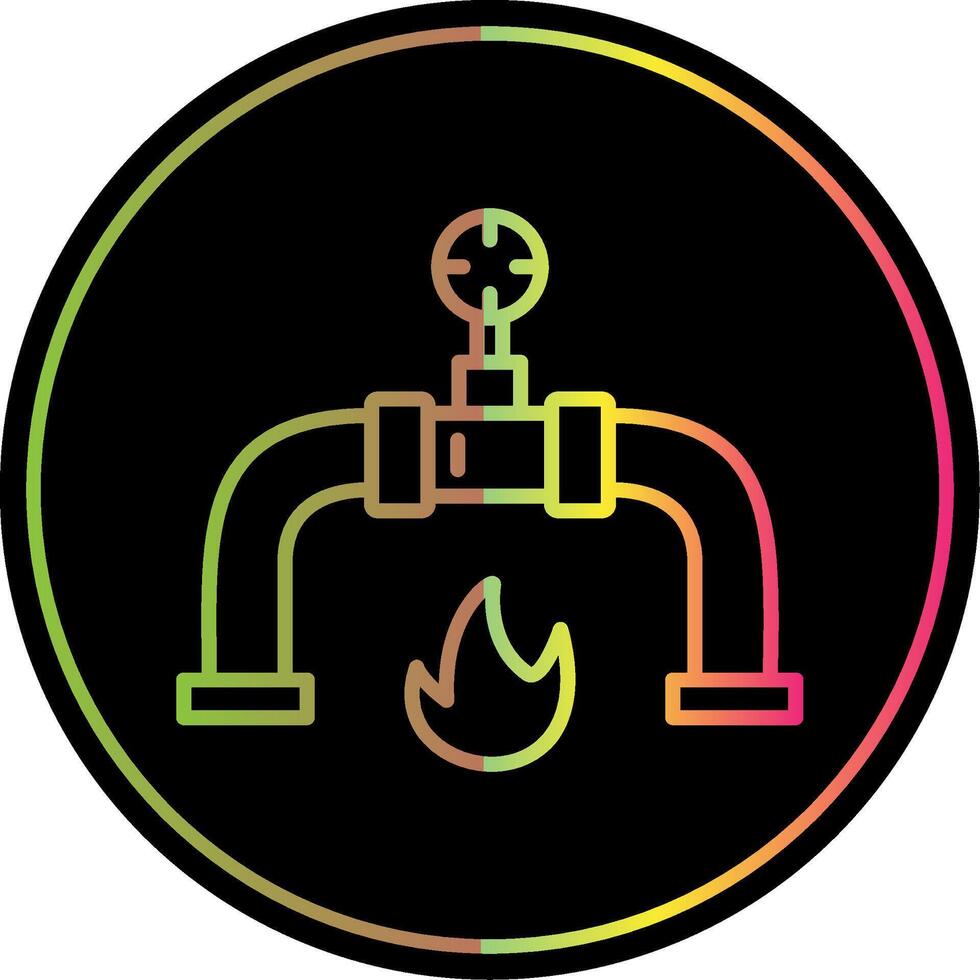 Gas PipeLine Circle Multi Circle Line Gradient Due Color Icon Design vector