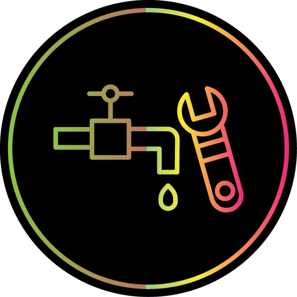 Plumbing Line Gradient Due Color Icon Design vector