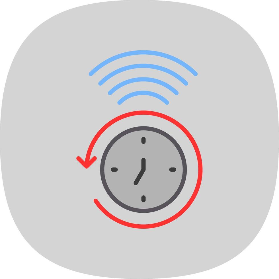 Clock Flat Curve Icon Design vector